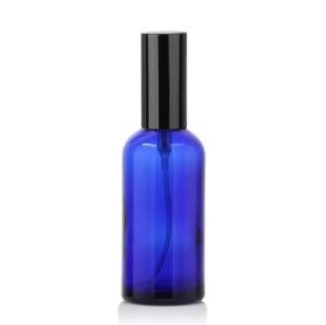 Wholesale LinDeer 50ml Blue Glass Pump Cosmetic Spray Bottle With Black Mist Sprayer from china suppliers
