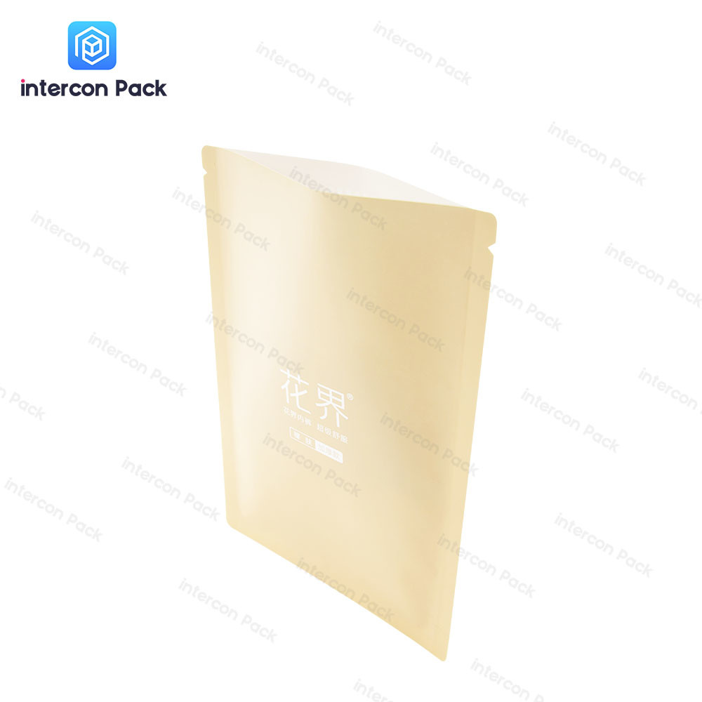 Brown Kraft Paper Bag Multi-Size Resealable Zipper Bag For Clothes