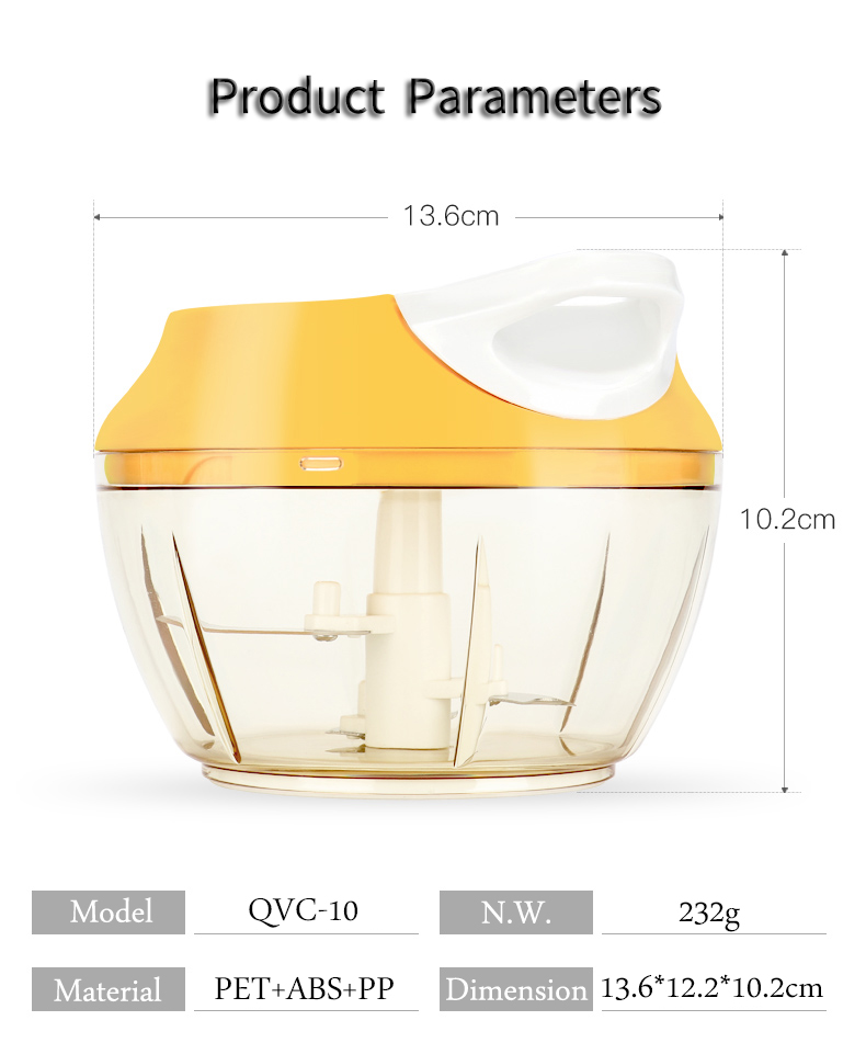 Multifunctional PP Housing Kitchen Vegetable Chopper 250ML SS420 Eco Friendly