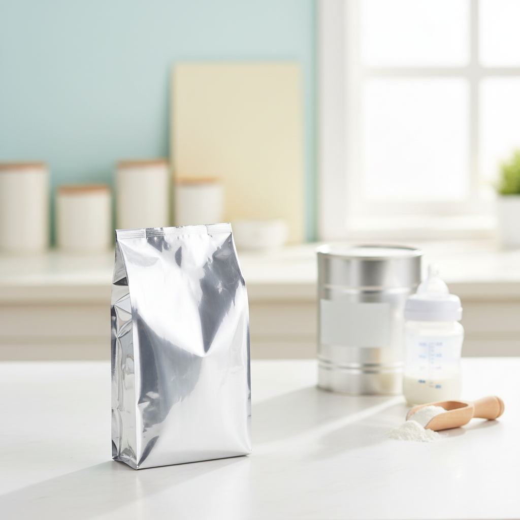 BOPP CPP Food Grade Organ Bag Tea Vacuum Packaging Offset Printed Recyclable Glossy Silver Foil Milk Powder Green Tea Biscuits