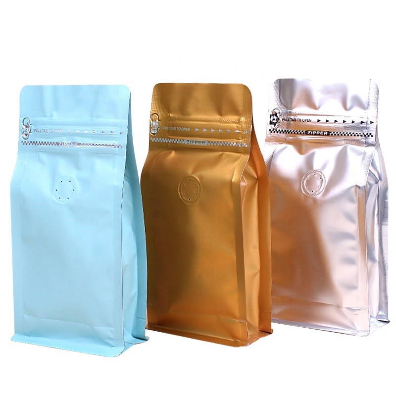 Customized Size Aluminum Foil Stand up Zipper Pouch Coffee Bags with Valve