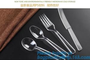 Wholesale Disposable Flatware Set-Heavyweight Plastic Cutlery 100 Forks, 100 Spoons, 100 Knives,PP Disposable Plastic Cutlery ps from china suppliers