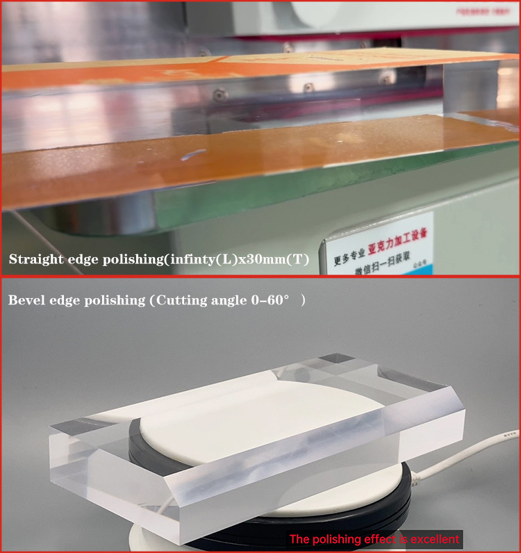 3.5kW 380v P1080 45 Degree Bevelled Edge Acrylic Straight Edge High Gloss Acrylic Edge Polisher For PMMA/PE/PC/PS