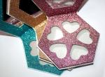 Hexagon Makeup Empty Eyeshadow Palette Packaging With Glitter Paper