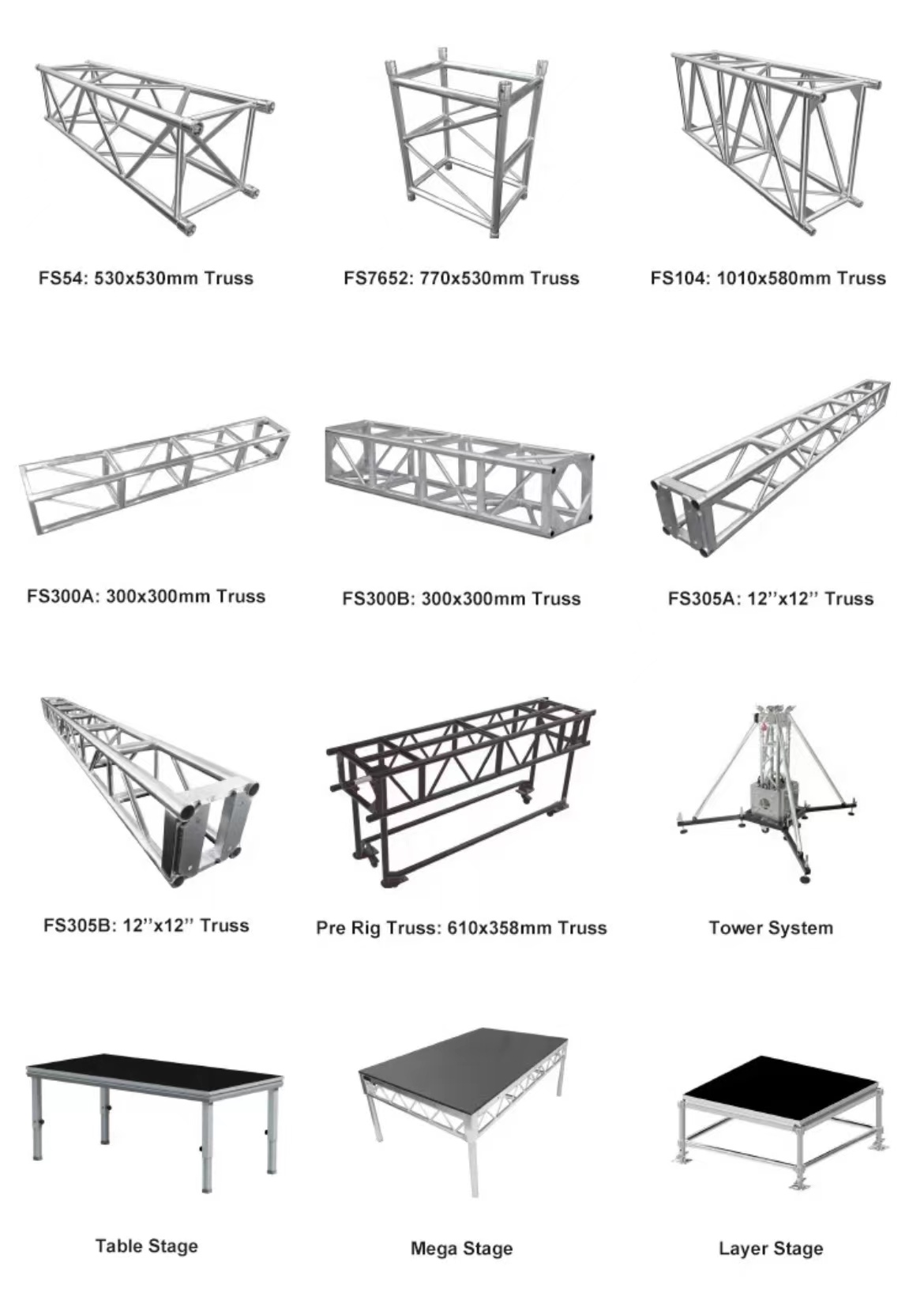 Adjustable Aluminum Folding Stage Platform With Alloy Stair Rise