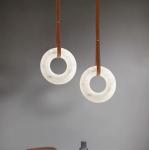 Modern Simple Indoor Commercial Office Home Hanging Halo Ring Pendant Alabaster