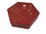 Hexagon Shape Box Food Packing Paper Box Red Color Customized Design Logo
