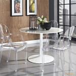 Clear Transparent Banquet Ghost Chair Armless Stacking Accent Chair with Oval