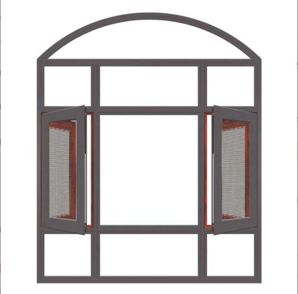 Hanging Curtain Type Broken Bridge Aluminum Casement Windows for Glass 5 27A 55