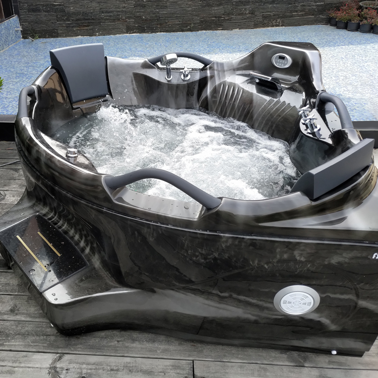 Soaking 2 Person Corner Bathtub Freestanding Corner Whirlpool Tub Electronic