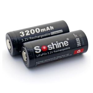 Wholesale Soshine LiFePO4 26650 Protected Battery: 3200mAh 3.2V from china suppliers