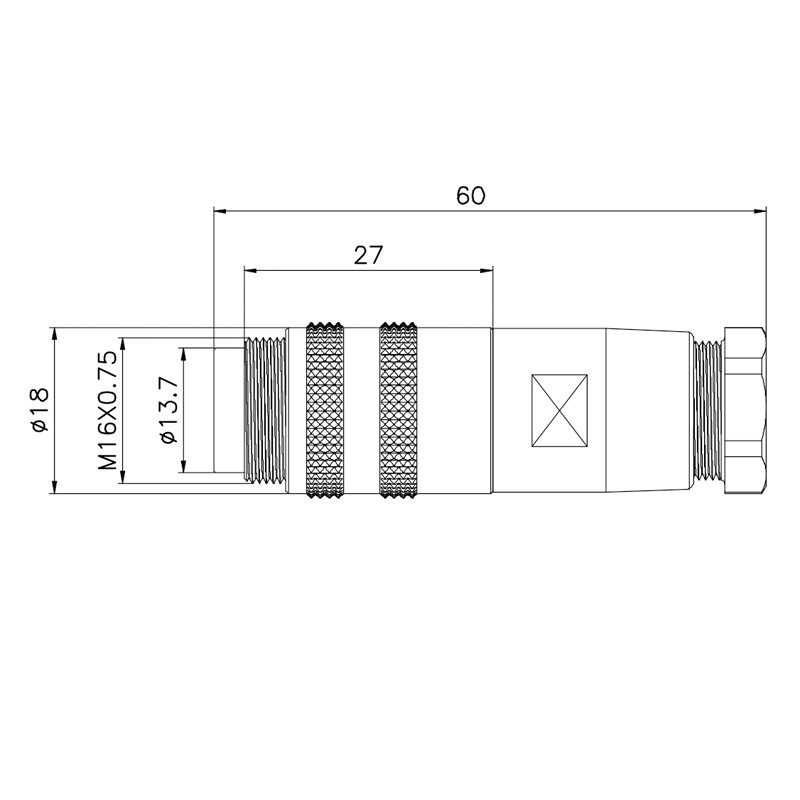 PCB M16 Circular Connector 8 Pin Copper Metal Assembly Type Plug Car Airbag Connector