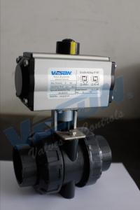 Wholesale Aluminum Alloy Pneumatic Ball Valve Rotary Pneumatic Operated Ball Valve PVC UPVC Valve from china suppliers