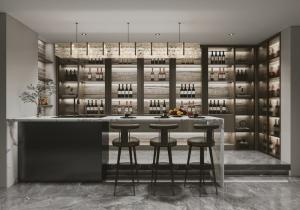 Wholesale U-Shaped Glass Door Wine Cabinet Wine Liquor Cabinet With Adjustable Shelves from china suppliers
