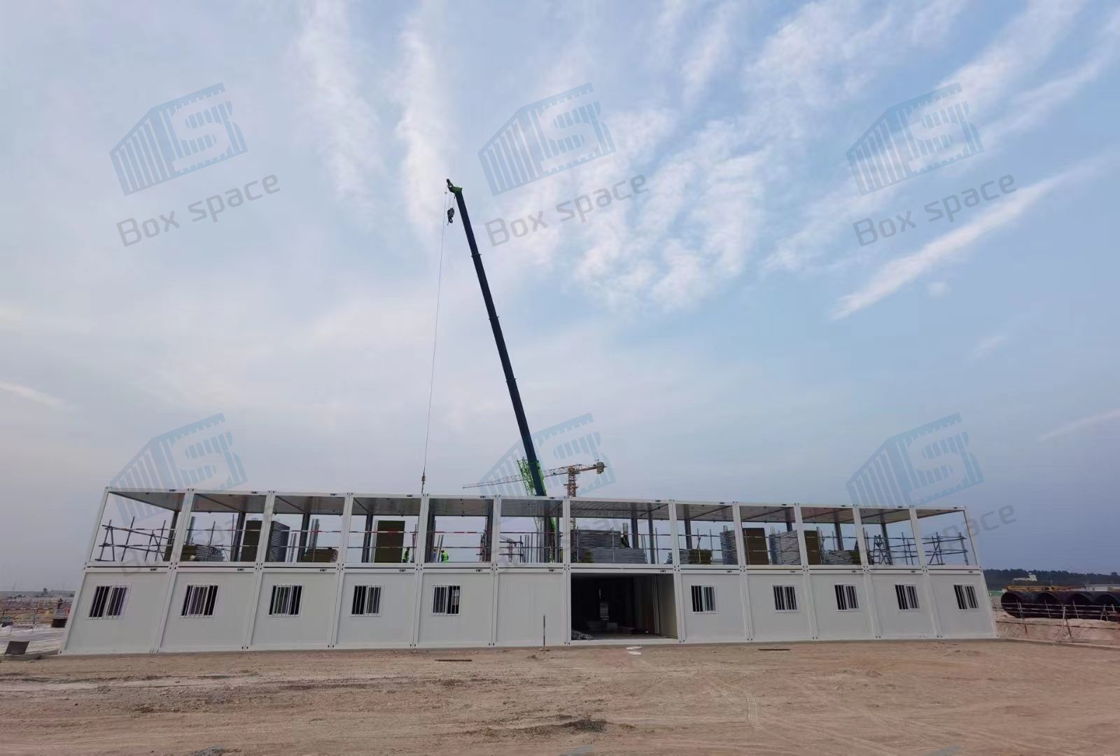 BOX SPACE Low Price Light Steel Prefab Container Office Modular Flat Pack Container House 20ft 40ft Detachable Container