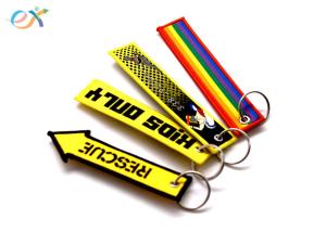 Wholesale Logo Design Fabric Key Tag Embroidered Keyrings Free Artwork Services from china suppliers