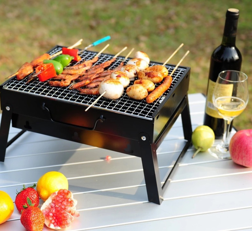 35*27*19.5cm Outdoor Portable Folding Grill Bbq Camping Grill Small Charcoal Grill