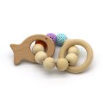 Wooden Baby Teething Toy-Teether Nursing Bracelet Silicone Teething Beads-Food