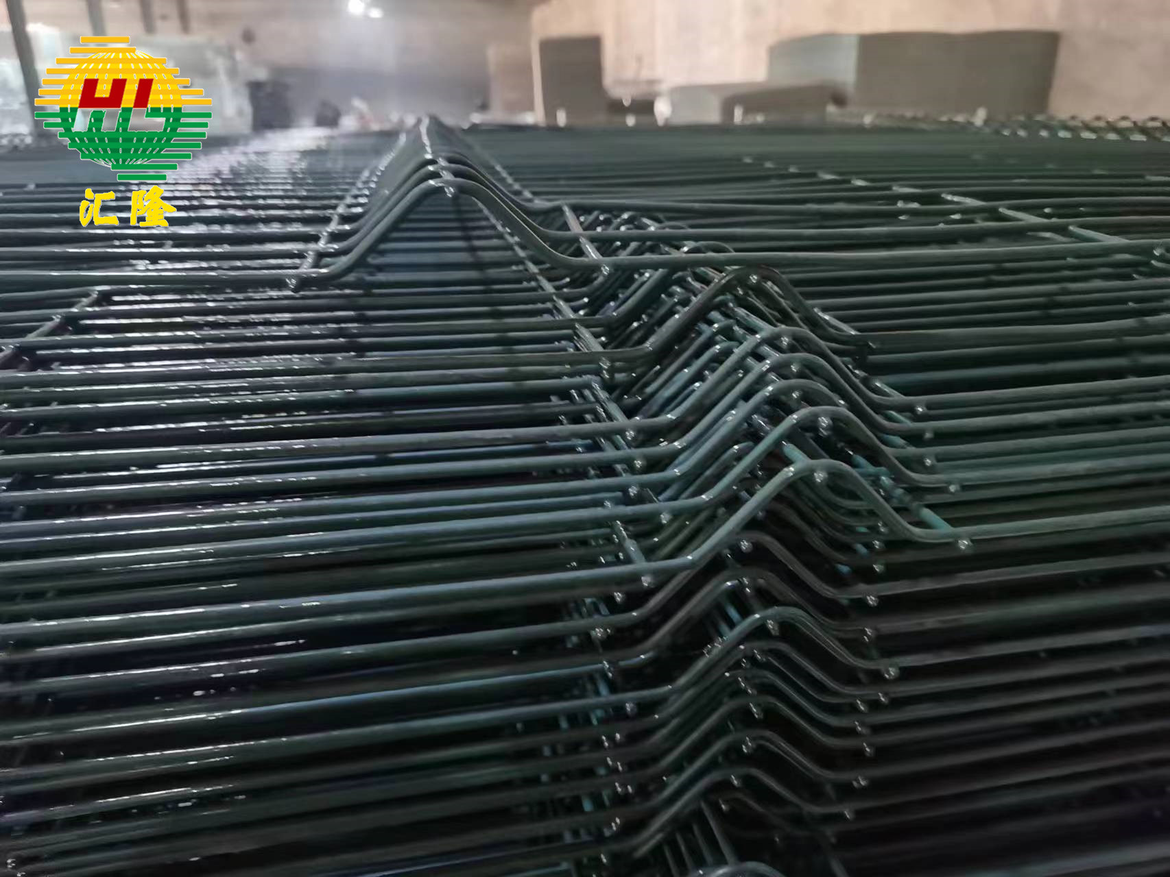 Green Pvc Coated 3d Curve Fence 2.5m Length 50*100mm Mesh