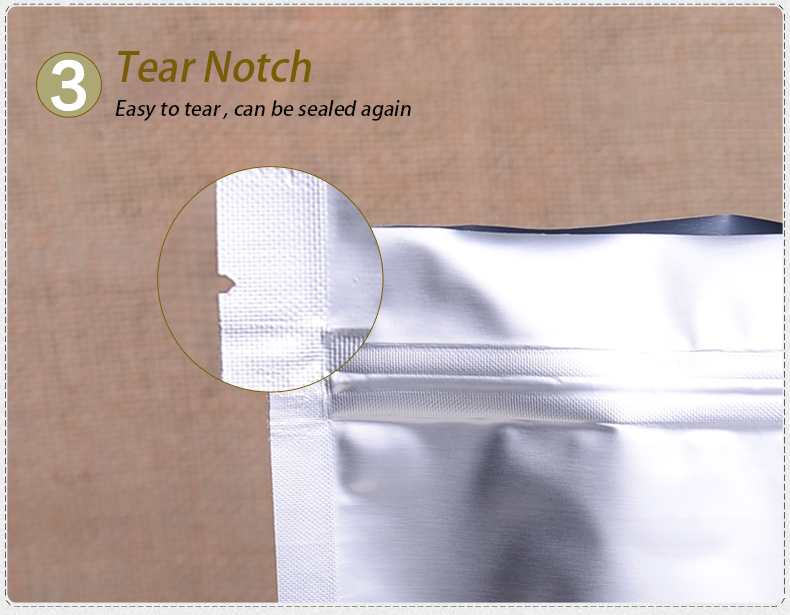 Customized Print Aluminium Foil Coffee Stand Up Pouches With Zipper For Food Packaging Bags