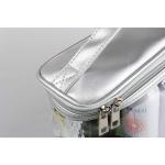 Multi Use Waterproof Silver Leather PVC Cosmetic Toiletry Bag