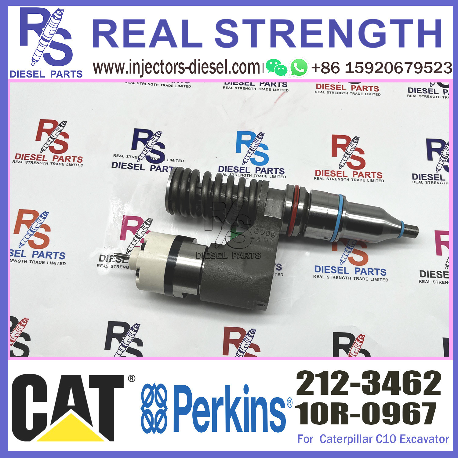 Diesel Engine Fuel Injector Excavator Accessories Diesel Motor Parts 2123462 212-3462 for Caterpillar CAT 345B 345B L C-