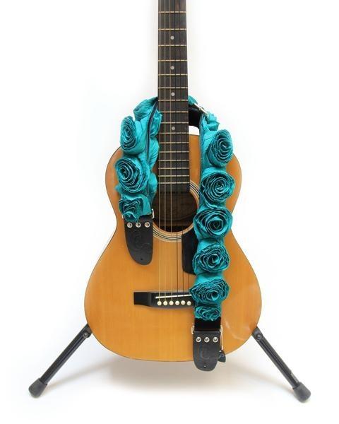 Colorful Personalized Leather Guitar Straps , Customizable Guitar Straps For