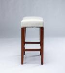 American Style 2pcs Modern White Leather Bar Stool Set H66.5cm