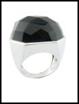 925 Silver White Black Agate Rings For Women Sterling Silver Thumb Rings Unique