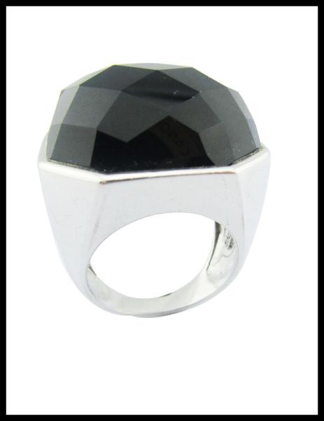 925 Silver White Black Agate Rings For Women Sterling Silver Thumb Rings Unique