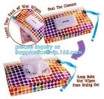 reusable baby tissue pouch plastic EVA travel wet wipe container bag, UV Printed