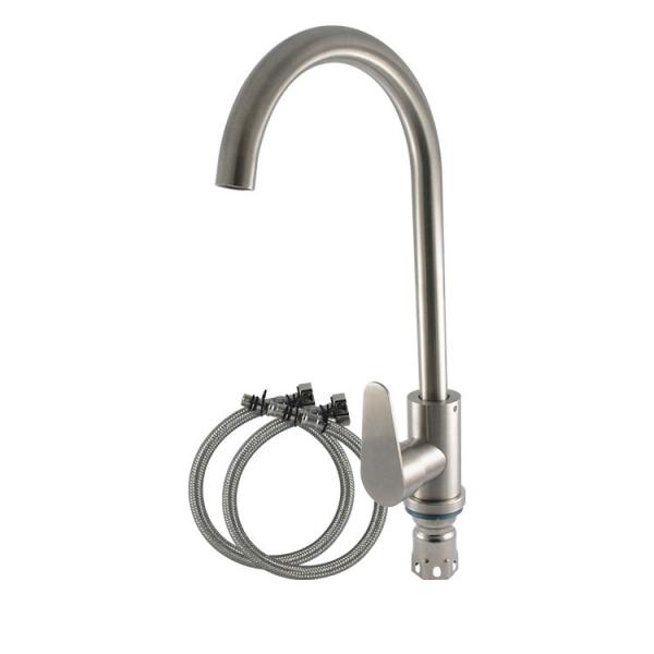 304 Stainless Steel Flexible Pull Out Down Kitchen Mixer Tap Modern Silver Sink