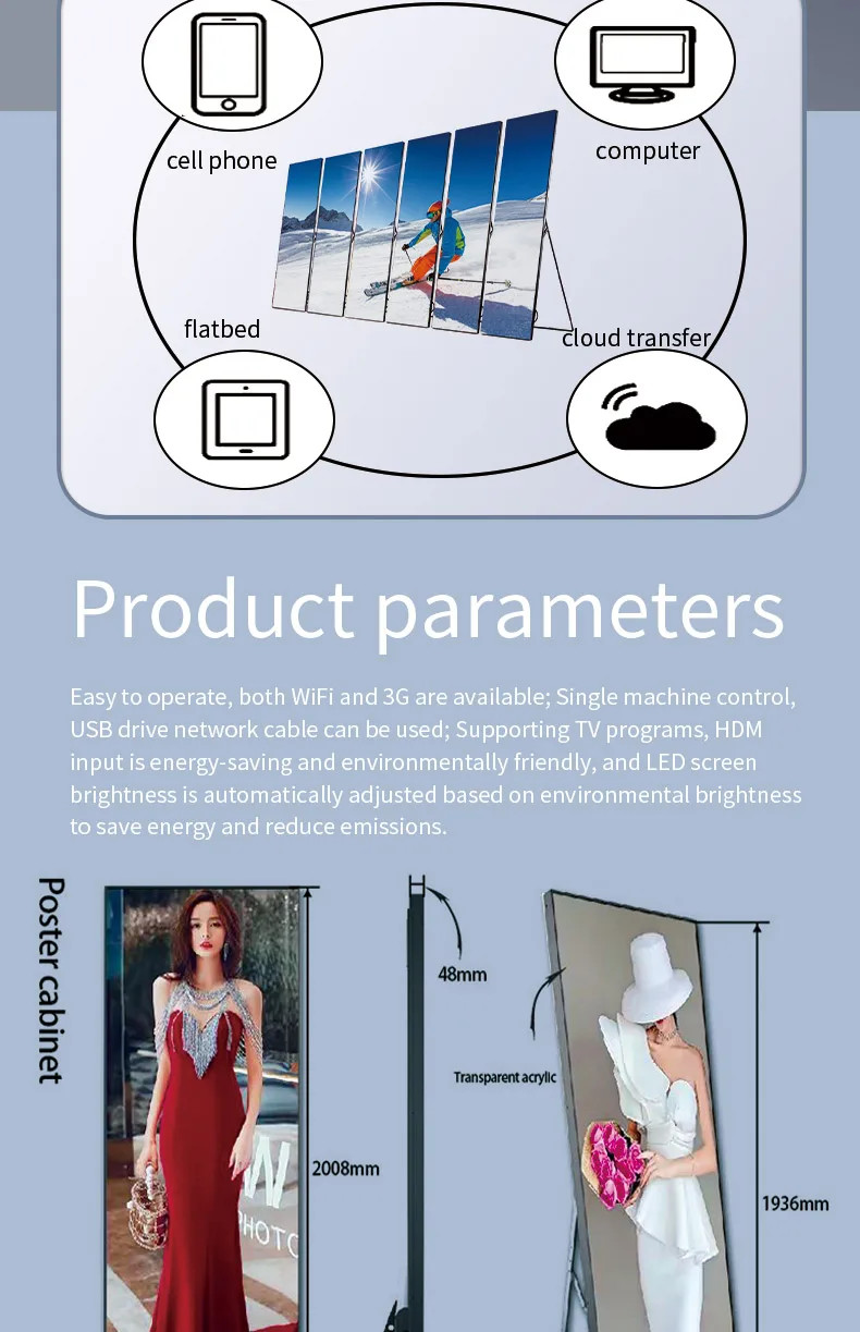 Commercial LED Advertising Displays Screens OEM ODM Custom Digital LED Poster Solutions
