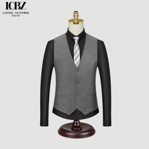Wholesale Casual plaid trendy Korean style formal vest business slim vest wedding groomsmen suit vest from china suppliers