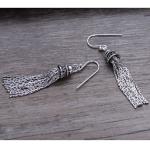 Trendy Retro Women Jewelry Thai 925 Silver Tassels Danlge Earrings(058026)