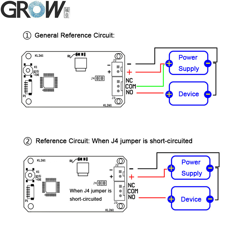 Grow Kl261 DC5.5-15V Fingerprint Access Control Board