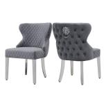 Europe 0.16CBM SS Dining Chairs Modern Fabric Sponge Filler