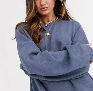 Wholesale Oversize Plain Crew Neck Sweatshirt Dropped Shoulder Sweatshirt In Elephant Gray from china suppliers