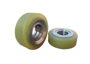 Wholesale Forklift Truck Parts Pu Caster Wheel With 90mm Cast Iron Core Yellow Color from china suppliers