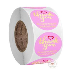 Wholesale 500g/Roll Thank You RoLL Personalized Pink Dot 1 Inch Print Sticker Labels from china suppliers