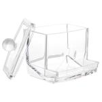 7 OZ Cotton Swab Pads Holder Cotton Buds Ball Dispenser Clear Apothecary Jar