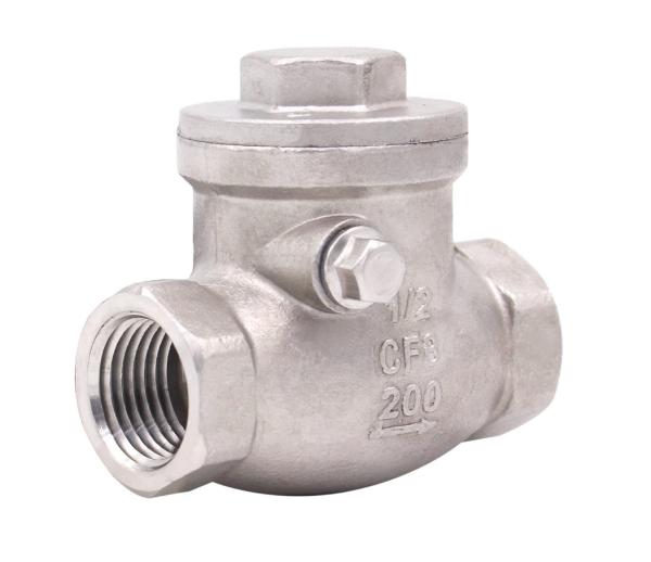 Female Thread 1/2 Inch Swing Check Valve WOG 200 PSI Stainless Steel SS304 CF8M