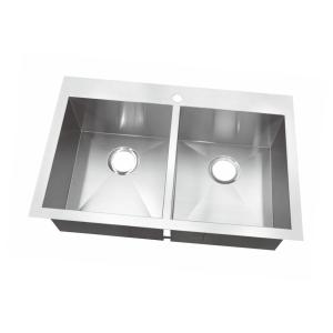 Wholesale PVD Stainless Steel 304 Kitchen Sink Double Counter Top Basin from china suppliers
