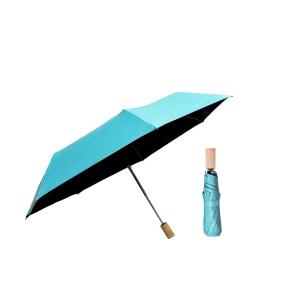 Wholesale Wooden Handle Three Folding Umbrella 7 Fiberglass Ribs from china suppliers