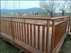 Wholesale Zinc Steel Wood Grain Railing Anti Rust Balcony Stair Fence Easy Install from china suppliers