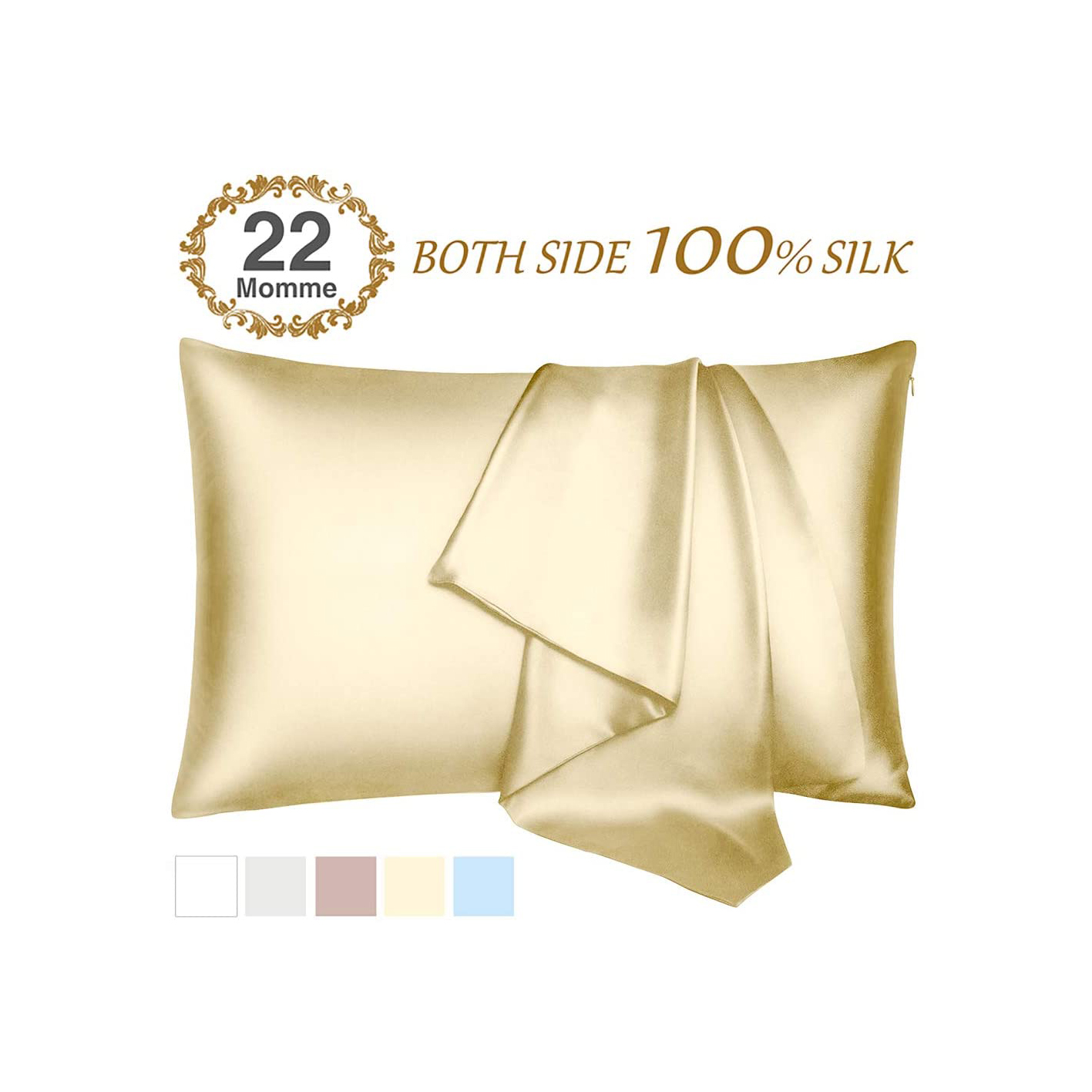 100 Percent Hair Mulbery Silk Pillowcase With Zipper Home Use