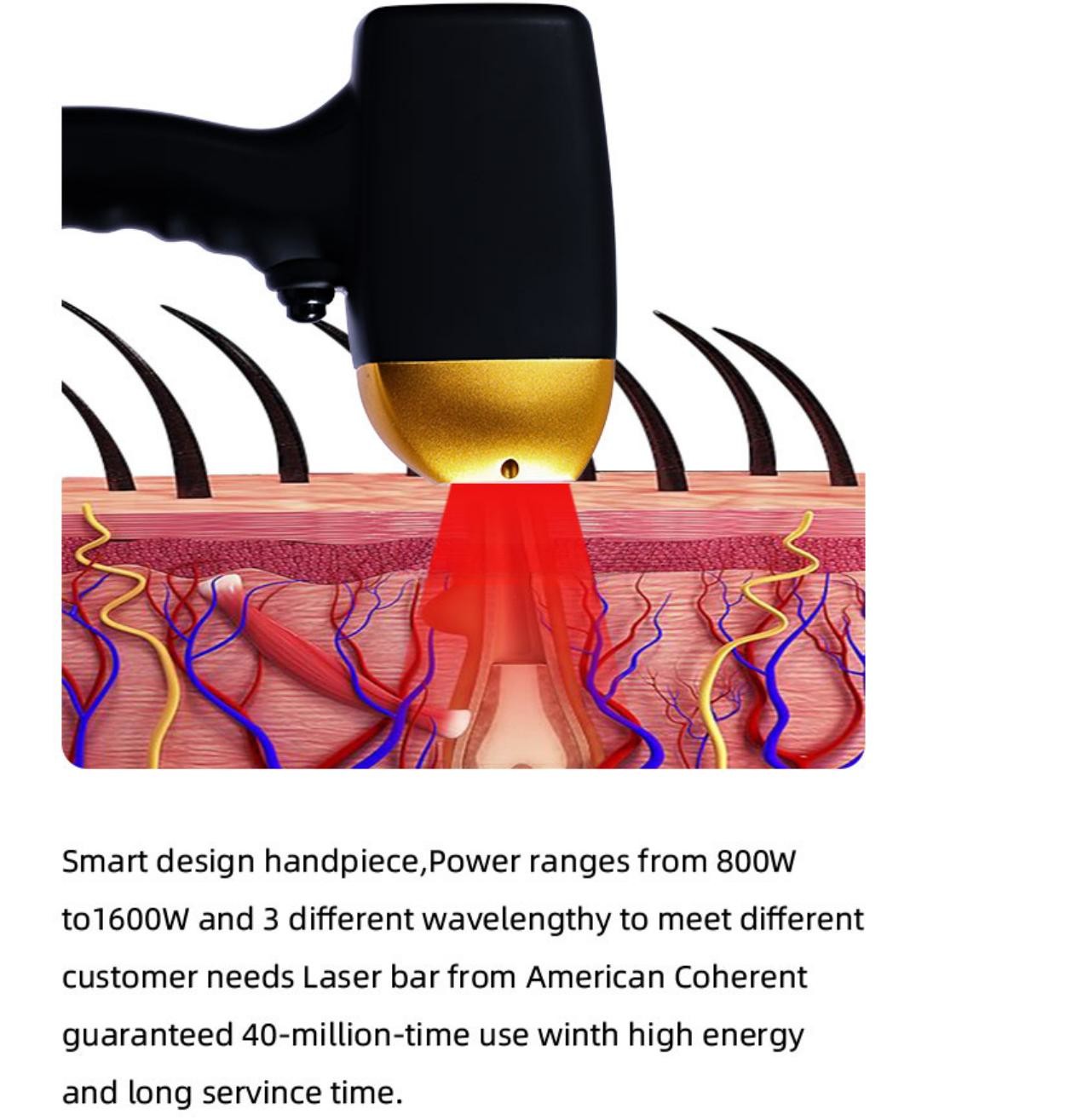 AC220V/50Hz or AC110V/60Hz Diode Laser Hair Removal Machine - Laser Type Diode Laser