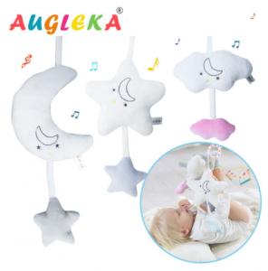Wholesale White Five Pointed Stars Kids Plush Toys Moon , Music , Wind Chime Pendant , Sounding Car from china suppliers