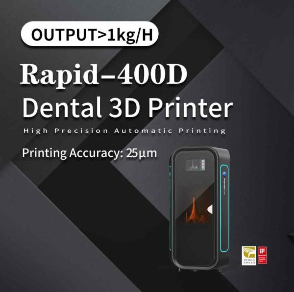 Rapid 400D Industrial SLA 3D Printer 25um 17μM For Dental Restoration Model