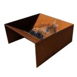 80cm Wood Burning Corten Steel / Weathering Steel Large Square Outdoor steel